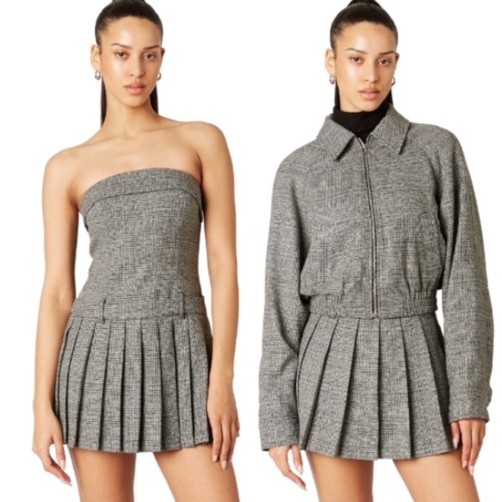 Gray Strapless Dress and Jacket Set NIA the brand size small